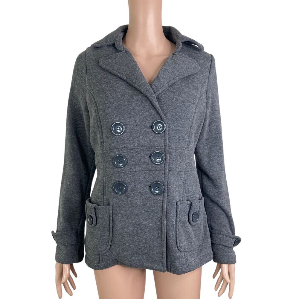Iris Basic Jacket Womens Medium Gray Trench Butto… - image 7
